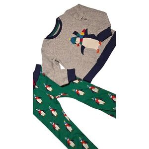 Baby Boden Penguin Pajama Set Toddler Kids 3-4T Grey‎ Long Sleeve Pants